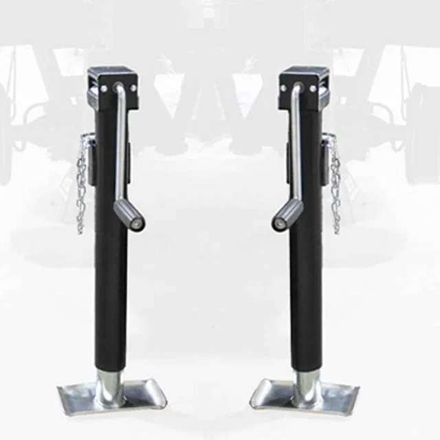 70100017 – OVERLAND VCL Trailer Tongue Jack, A-Frame Sidewind Jack Powder Coated Black Steel Set of 2